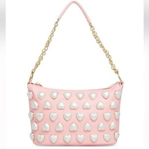 Betsey Johnson I Want Candy Pearl Heart Shoulder Bag [NWT]